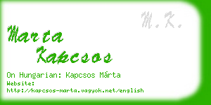 marta kapcsos business card